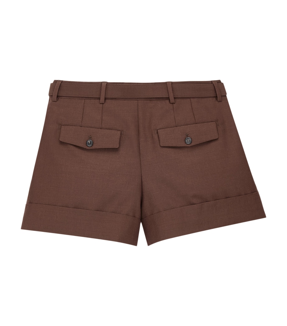 Saint Laurent Mens Wool-Mohair Pleated Shorts Image 2