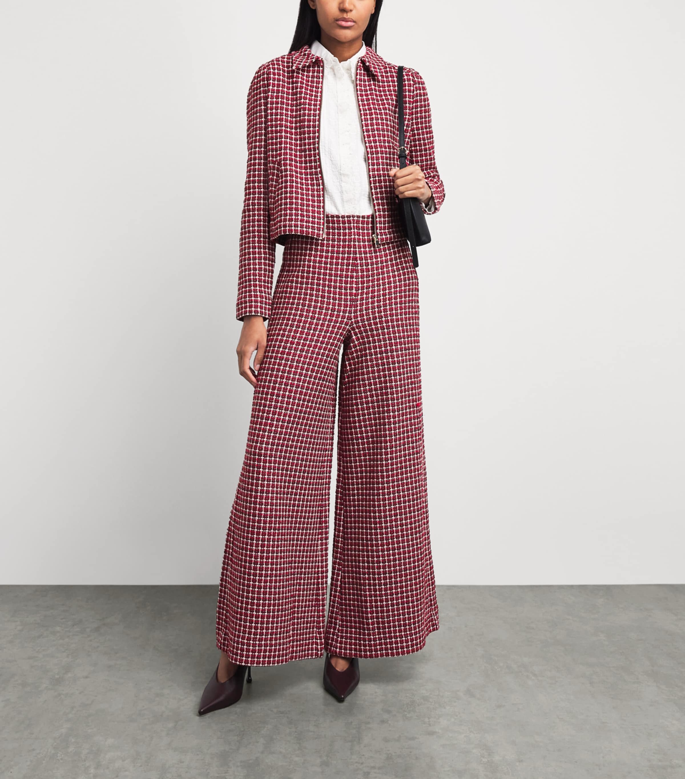 ME+EM Womens Wide Palazzo Trousers Pomegranate Red Image 2