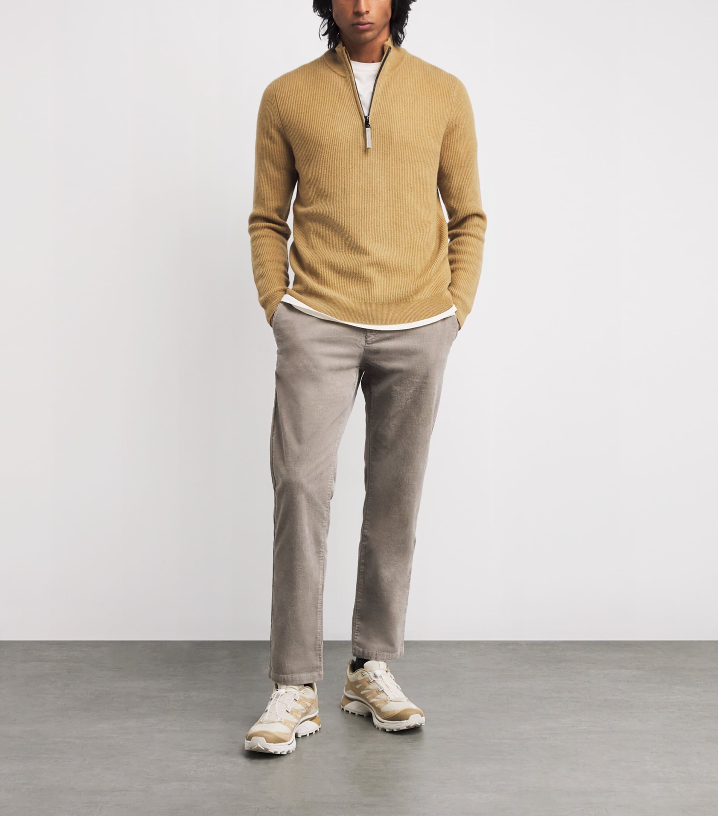 Derek Quarter-Zip Sweater 805-WET SAND Image 2
