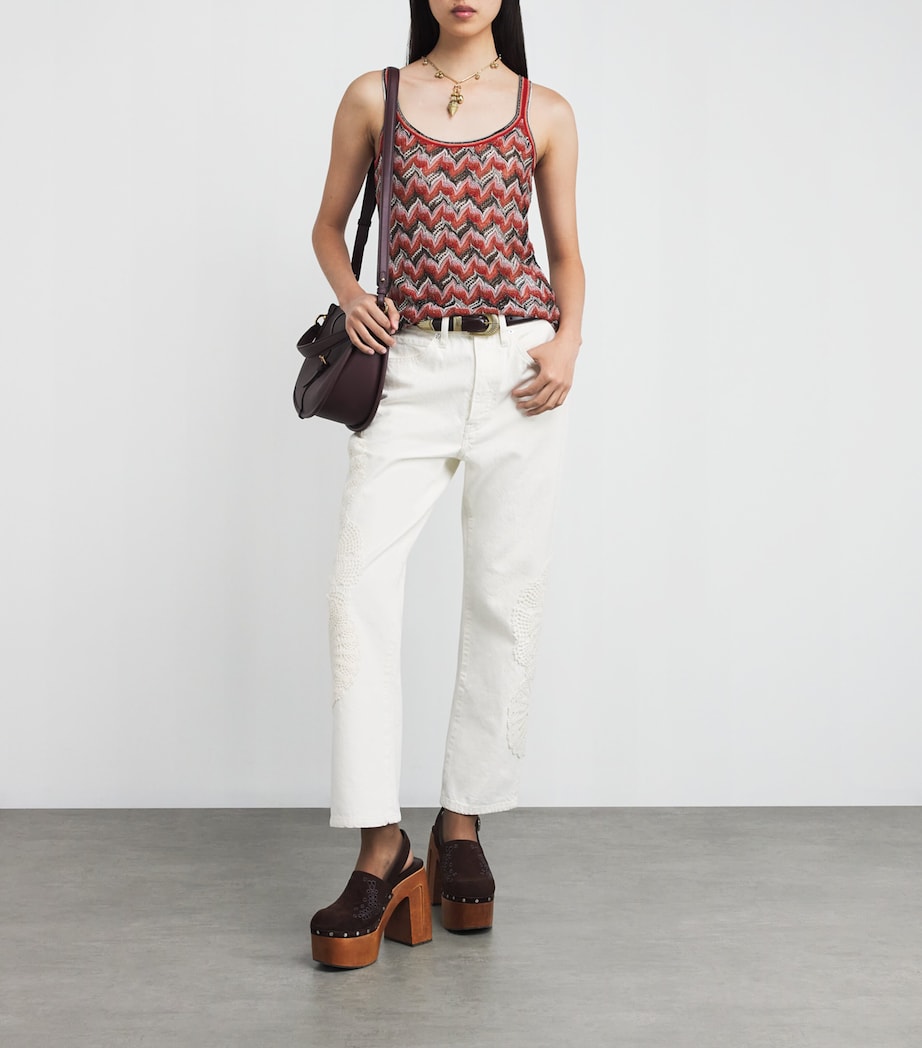 Swirl Zigzag Tank Top S4175 RED/BLACK Image 2