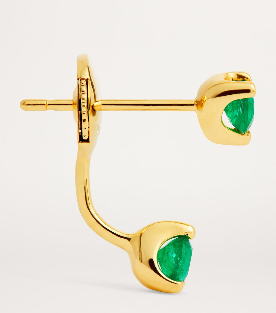 Yellow Gold and Emerald Orbit Single Earring YELLOW GOLD Image 4