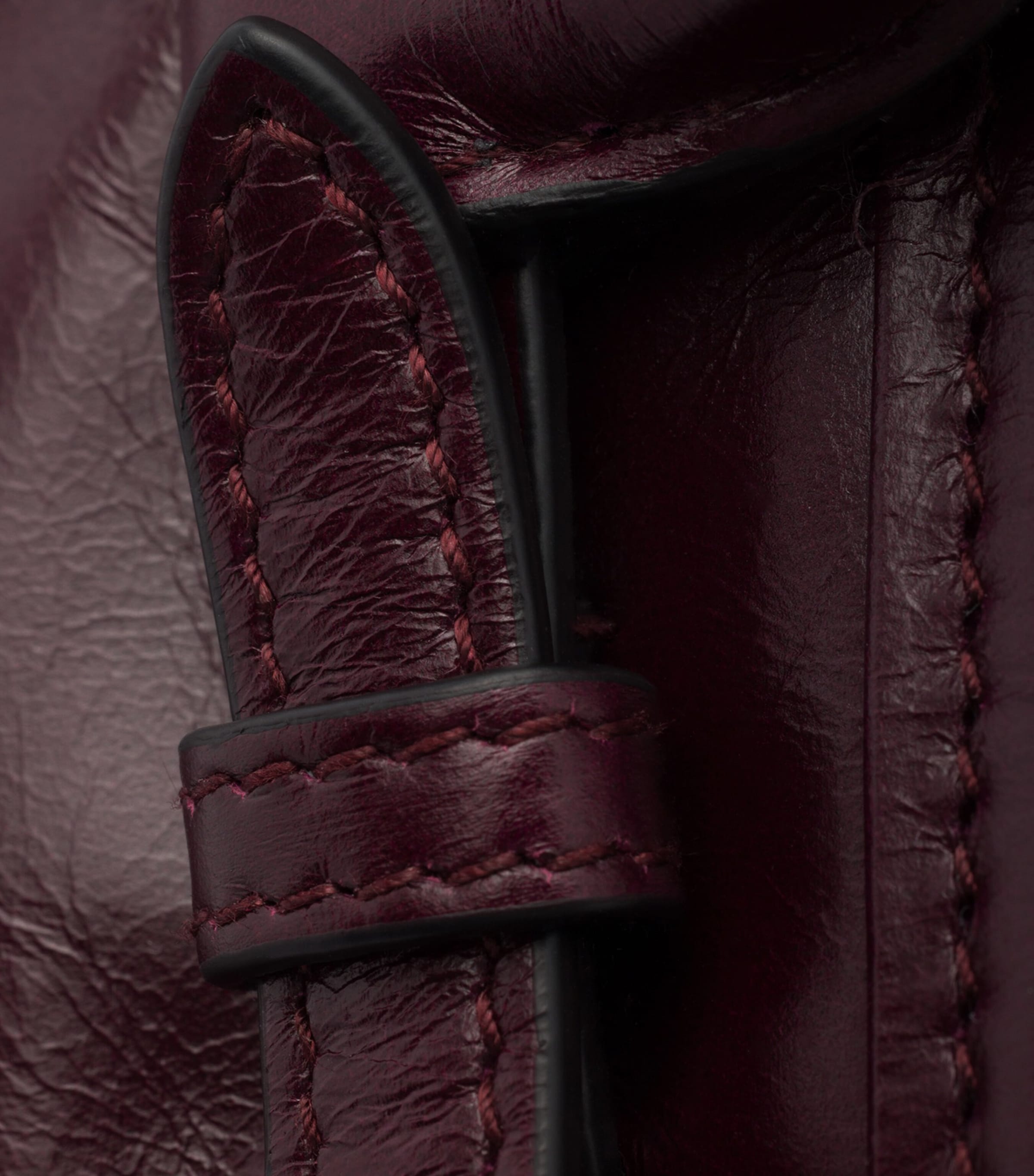 Prada Mini Leather Bonnie Shoulder Bag Burgundy Image 6