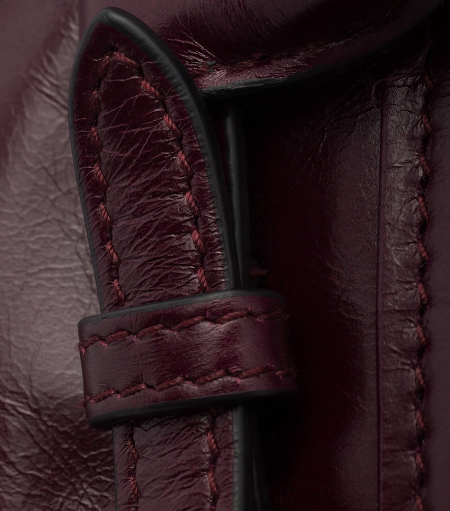 Prada Mini Leather Bonnie Shoulder Bag Burgundy Image 6