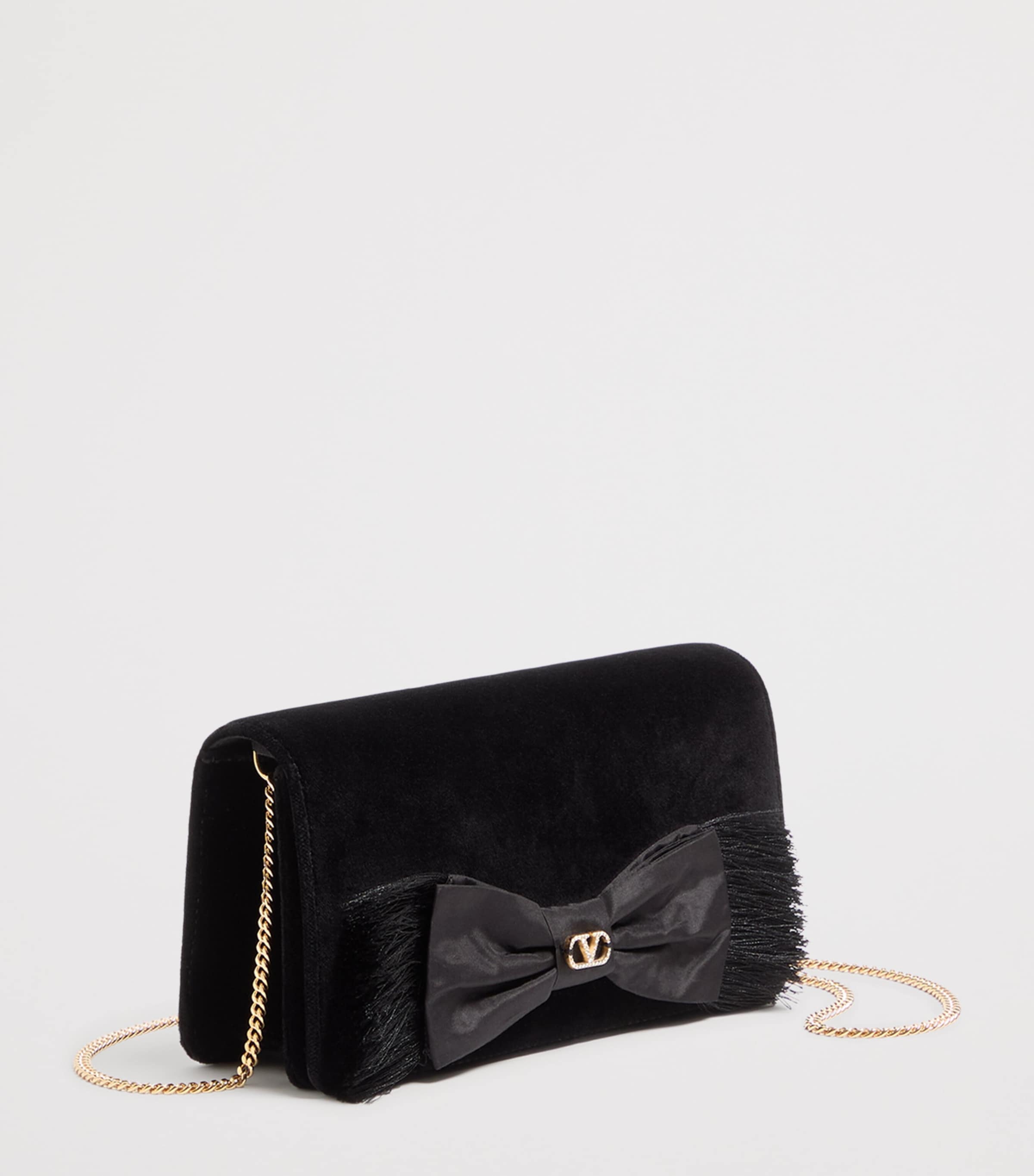 Mini Velvet VLogo Signature Bow Shoulder Bag EDM Image 2