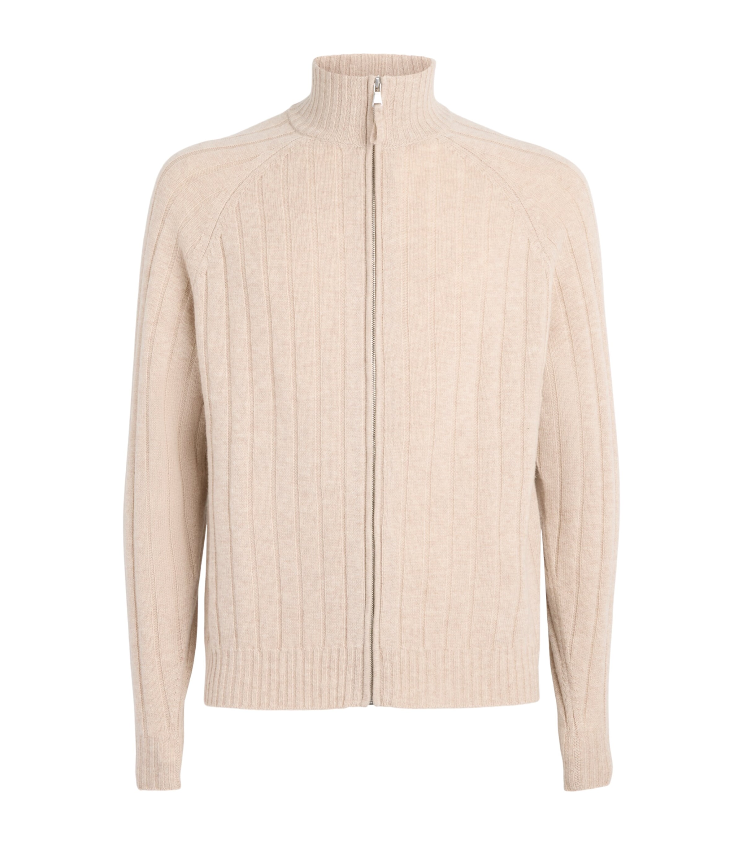 Allude Mens Wool-Cashmere Rib-Knit Cardigan Image 1