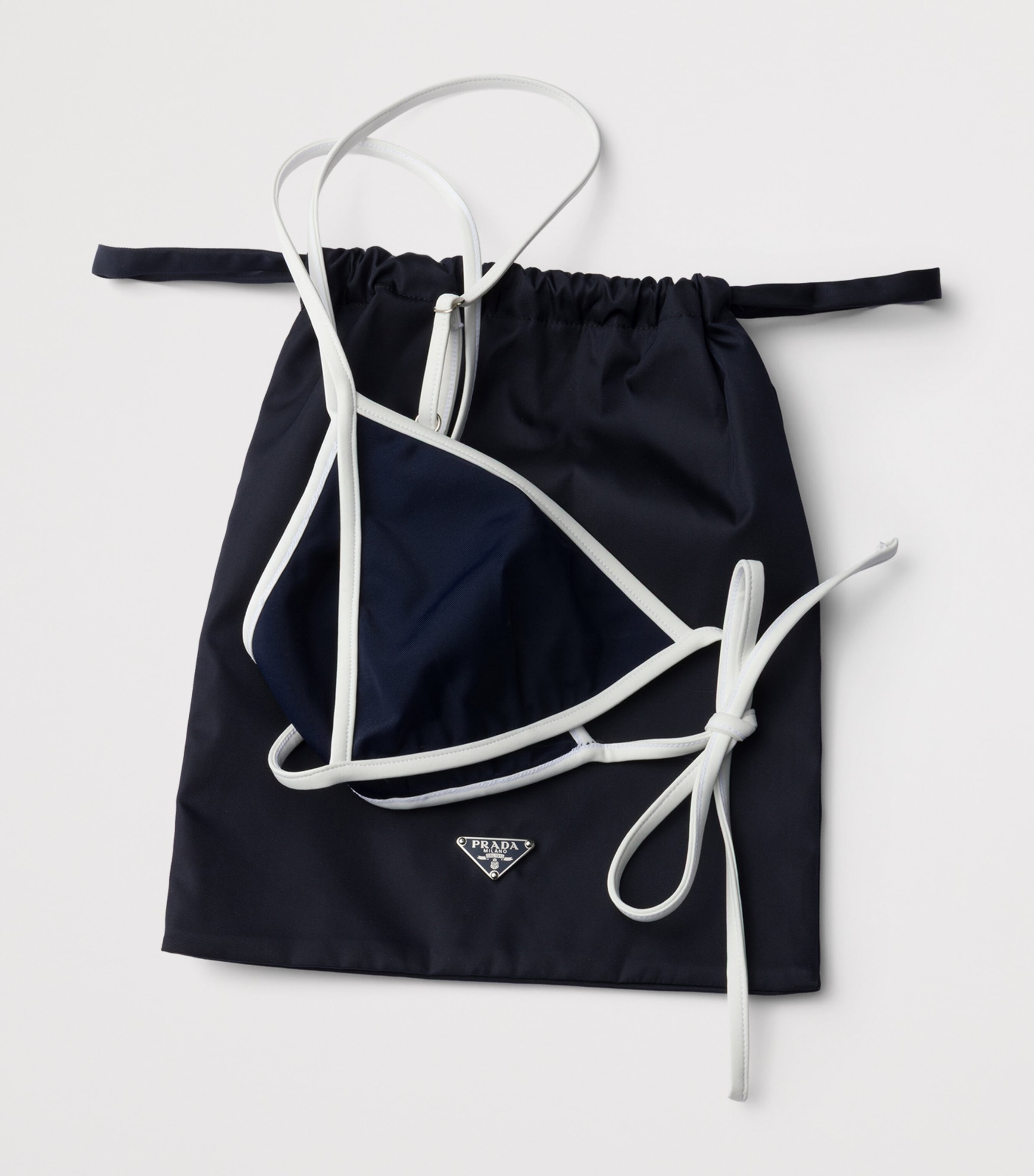 Prada Womens Triangle Bikini Top Blue Image 6