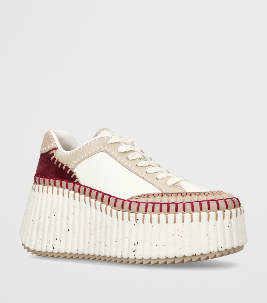 Leather Nama Runner Platform Sneakers BEIGE COMB Image 3