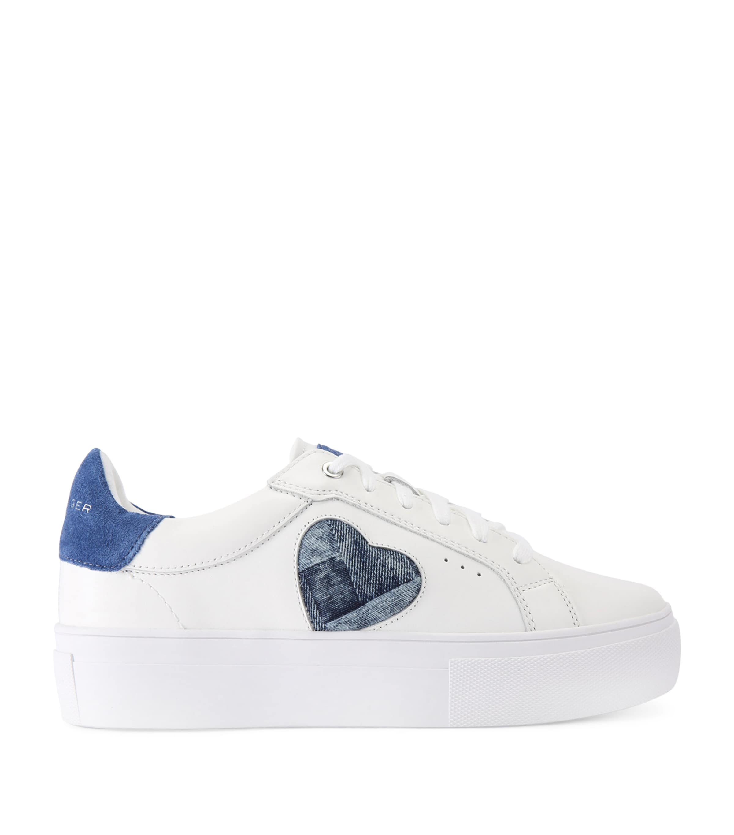Kurt Geiger Leather Lana Heart Low-top Sneakers In Blue
