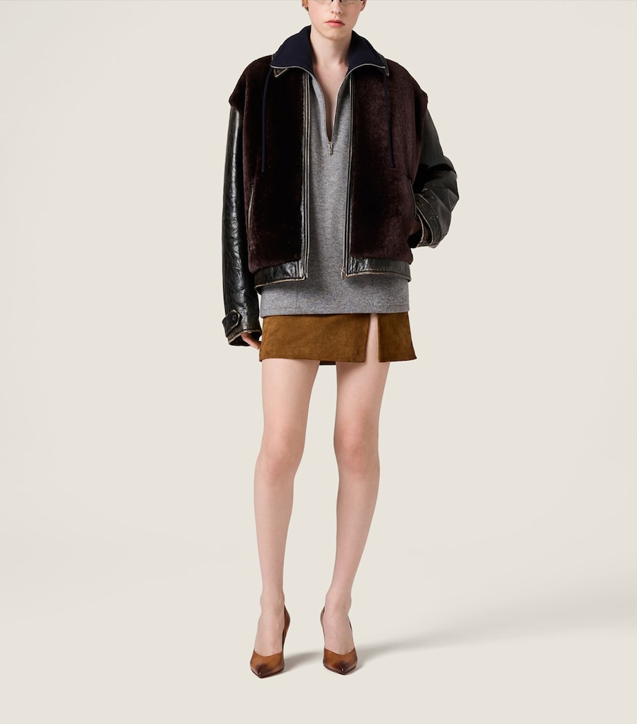 Miu Miu Womens Cashmere Half Zip Sweater Image 2