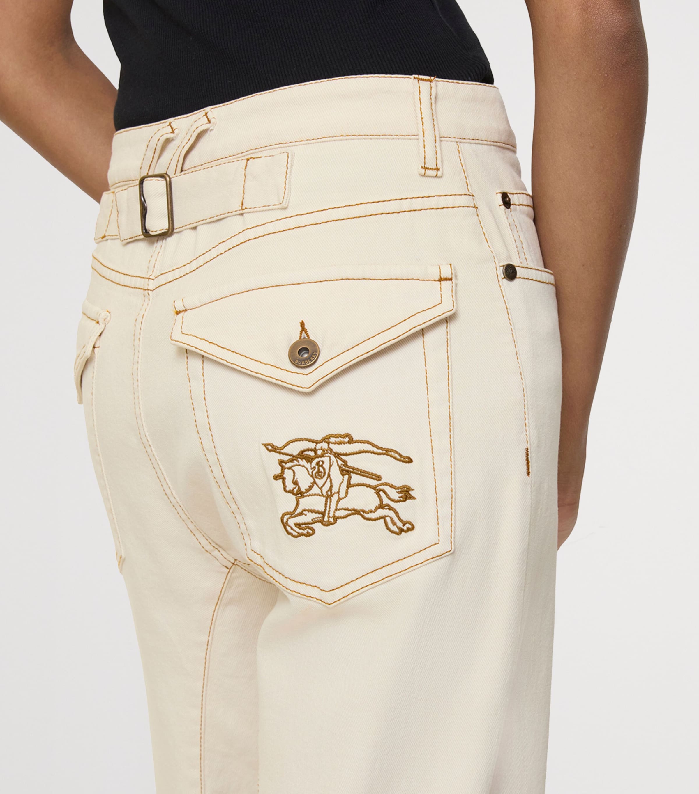 Stretch-Cotton Bootcut High-Rise Jeans CERAMIC WHITE Image 5