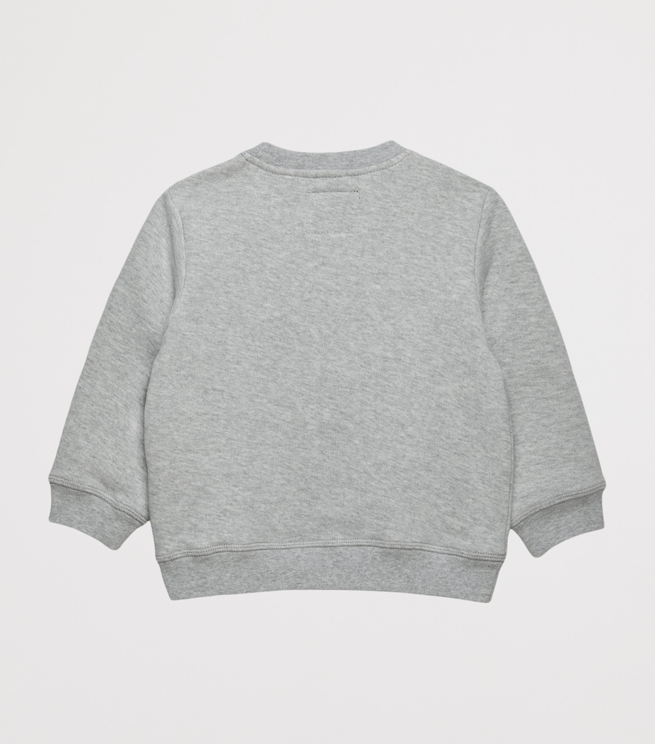 Trotters Cotton Love Sweatshirt (3-24 Months) Grey/pink Image 2