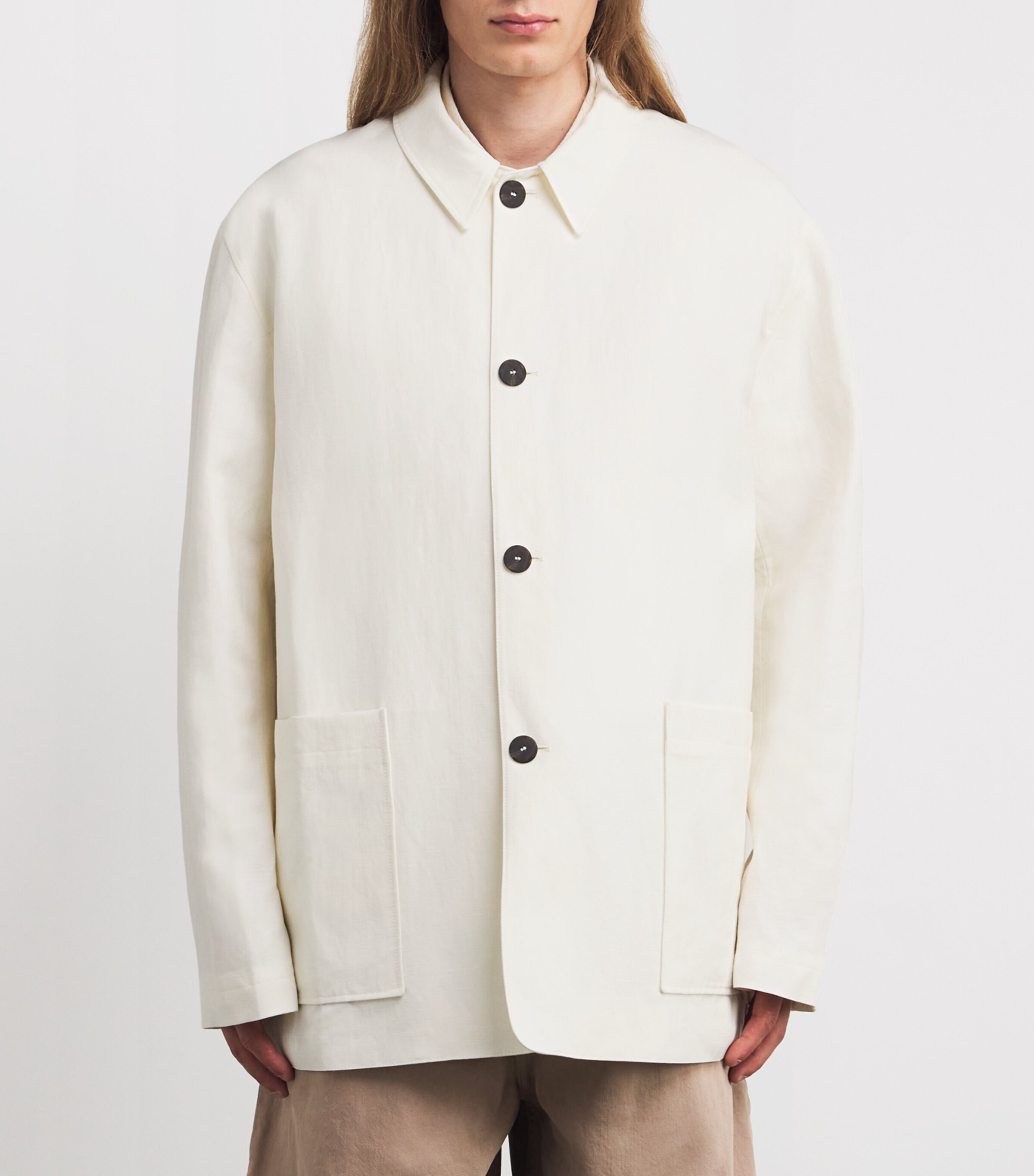 Studio Nicholson Neutral Linen-Wool Nopi Jacket | Harrods UK