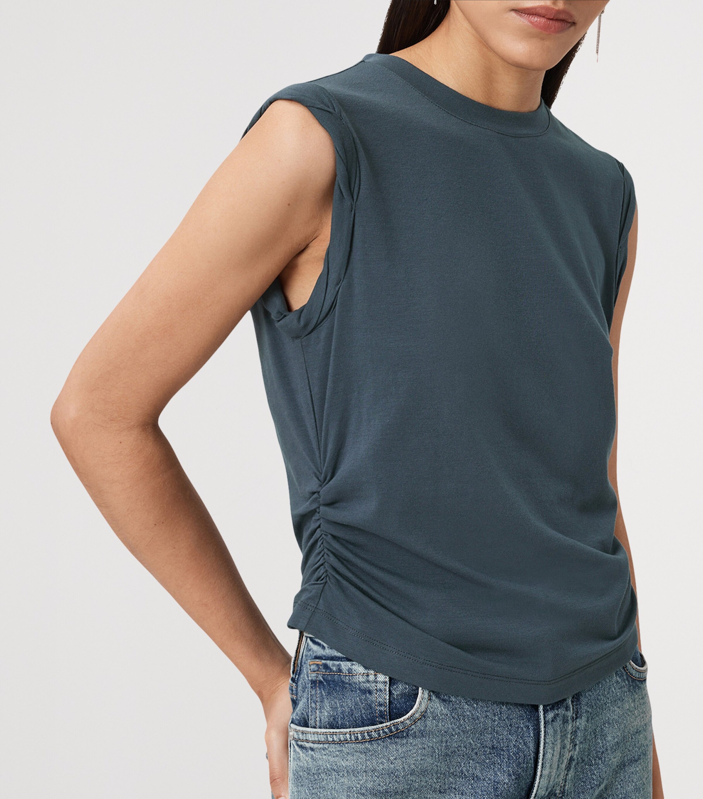 Ruched West Tank Top DARK SLATE BLUE Image 5