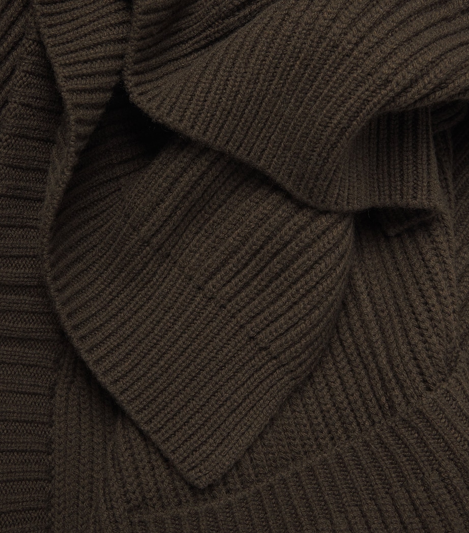 Wool-Cashmere Long Cardigan MOSS GREEN Image 5