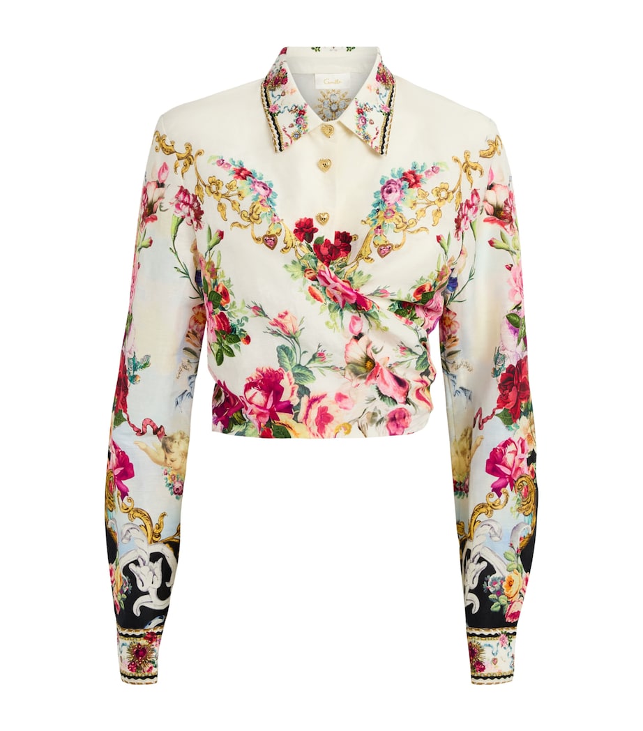 Camilla Womens Linen-Silk Wrap Shirt Torero Libertine Image 1