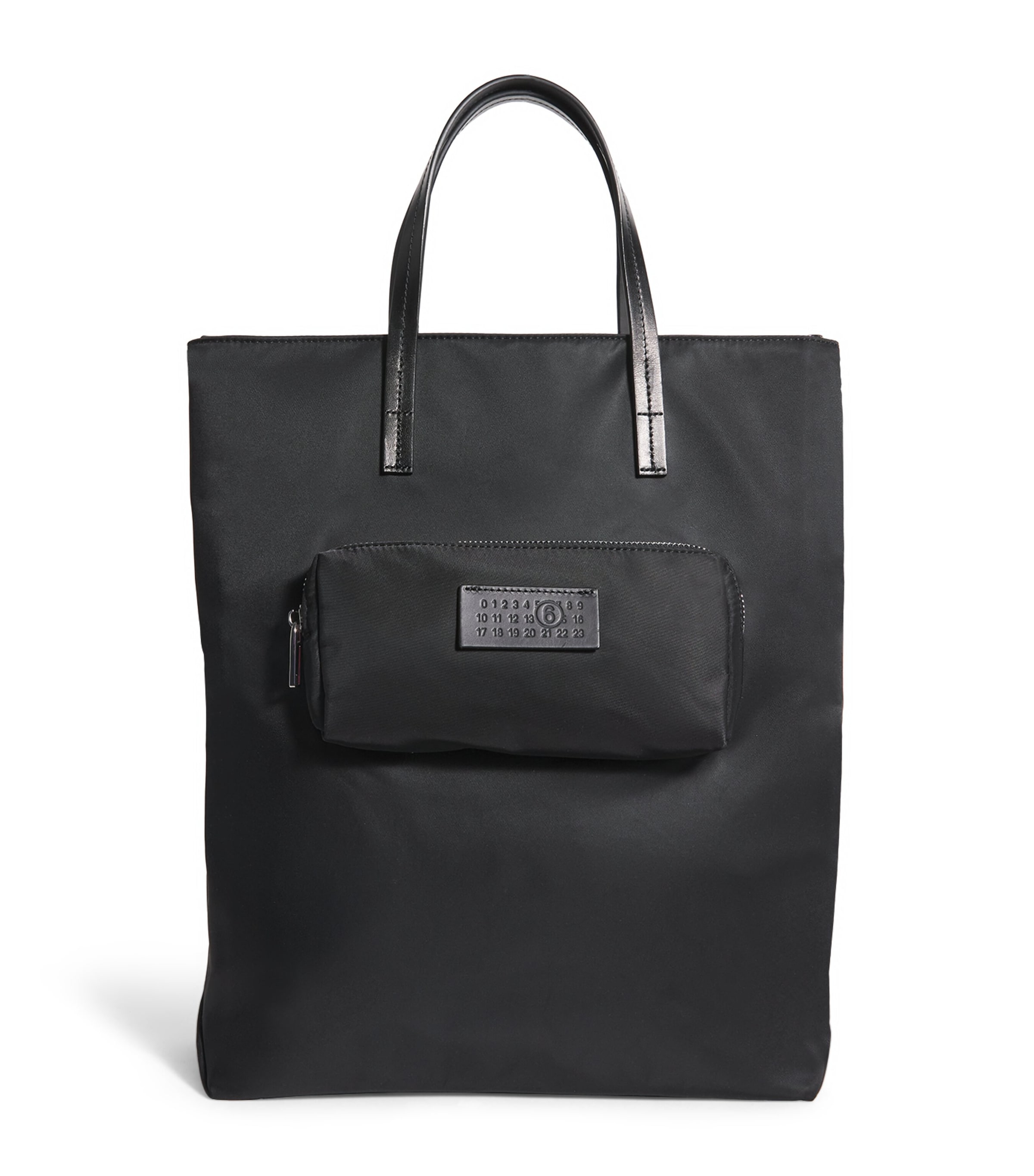 Mm6 Maison Margiela Taffeta Logo Tote Bag In Black
