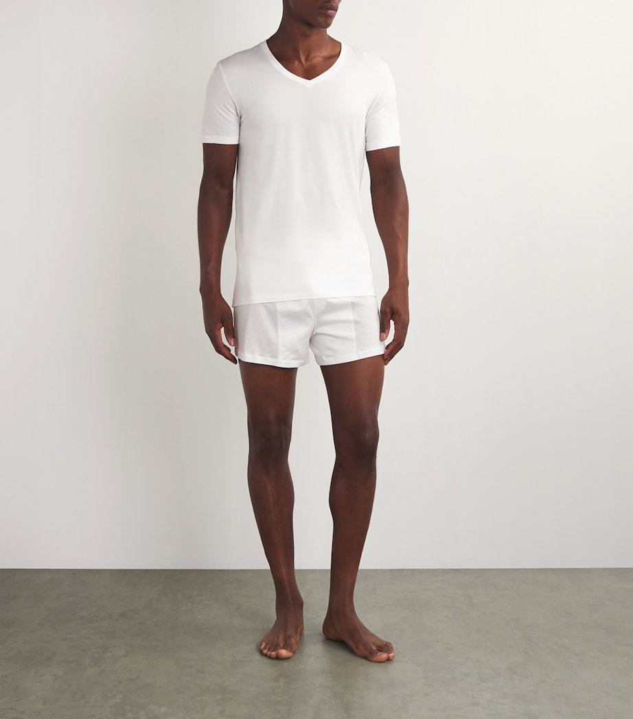 Cotton Superior V-Neck T-Shirt WHITE Image 2