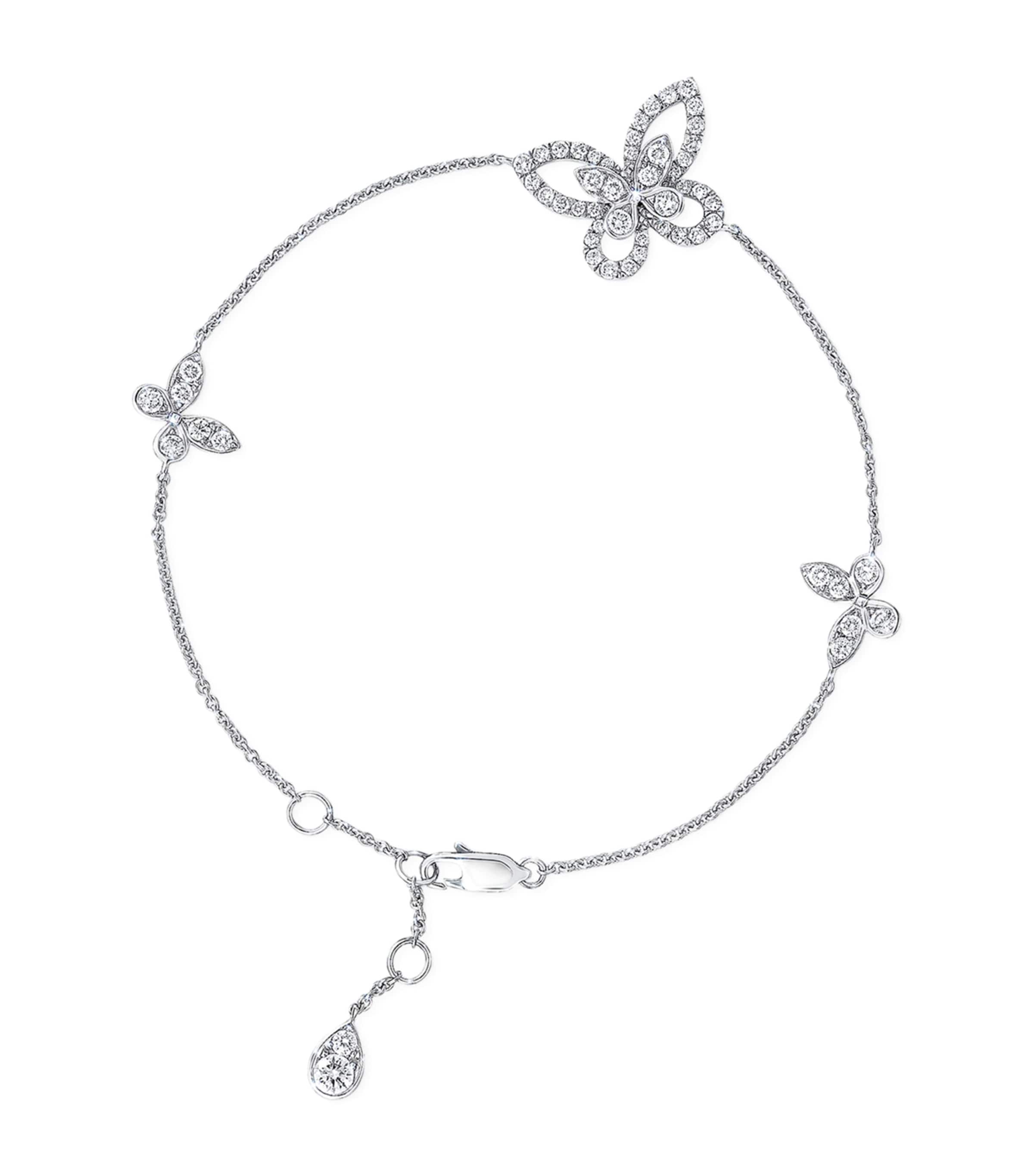 White Gold and Diamond Butterfly Bracelet WHITE GOLD Image 1
