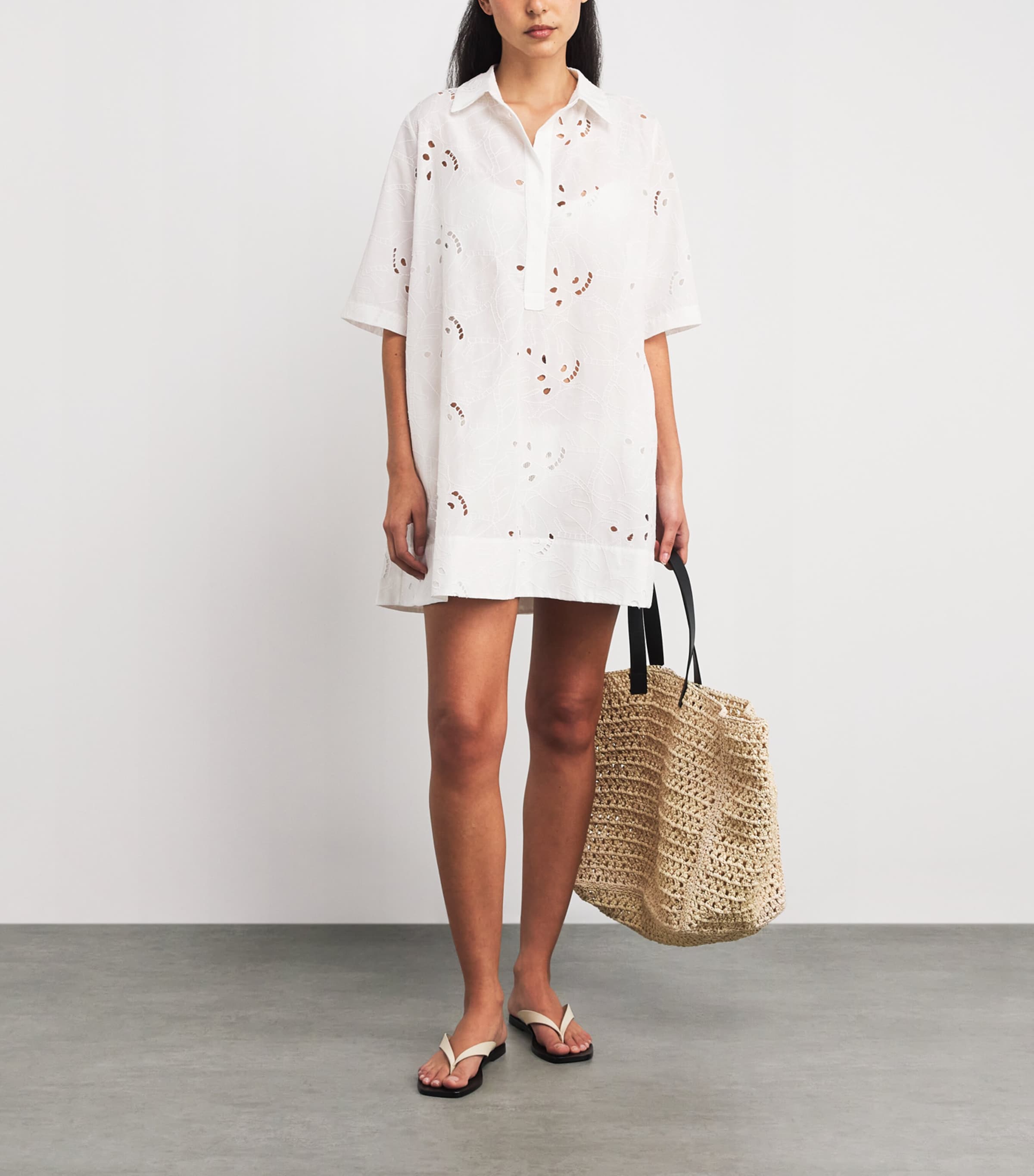 Broderie Lace Mini Dress 000 BLANC/WHITE Image 2