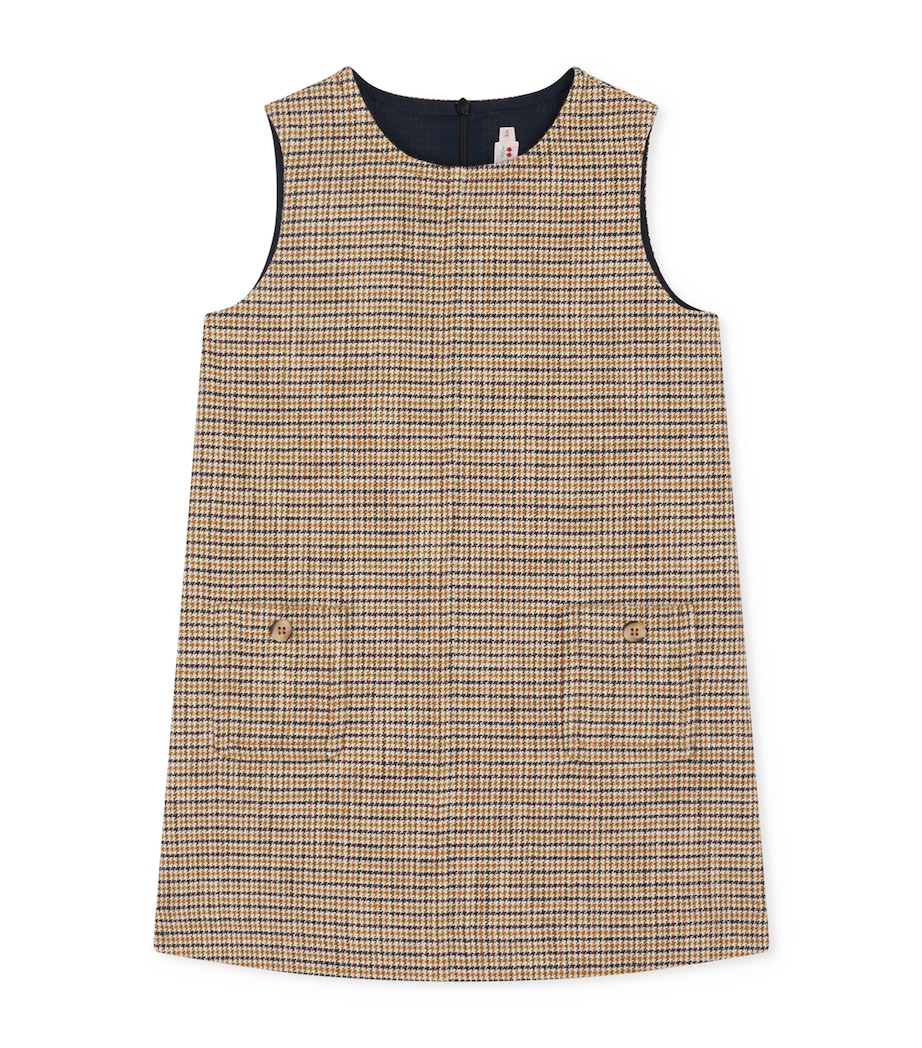 Cotton-Wool Tweed Jinette Dress (4-8 Years) CA OCRE Image 1