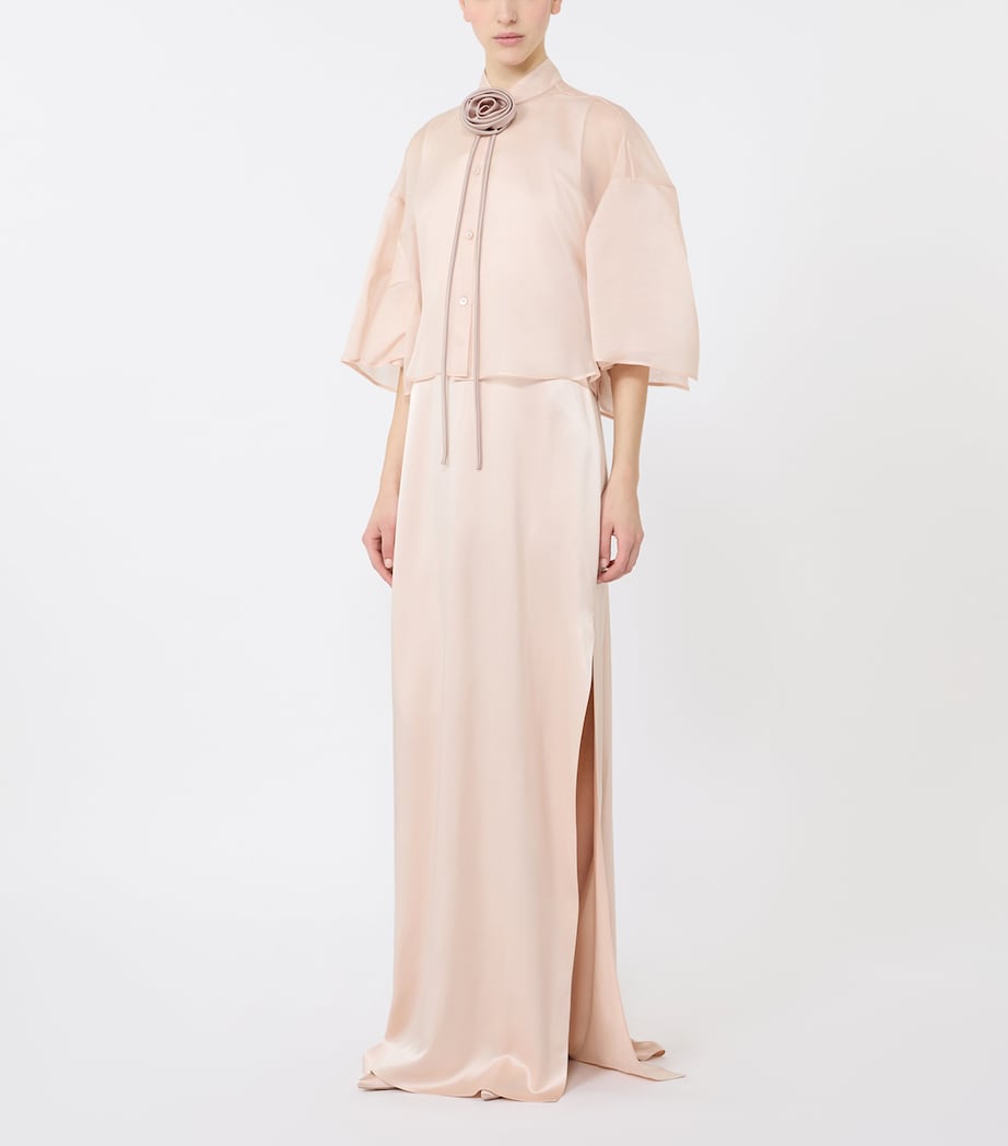 Max Mara Womens Silk Maxi Dress Powder Image 4
