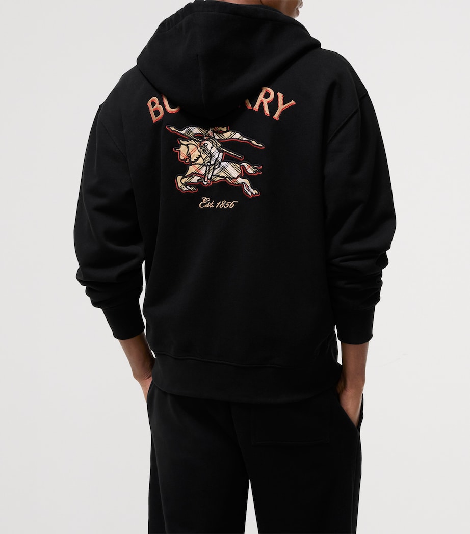 Burberry Mens Cotton EKD Zip-Up Hoodie Black Image 3