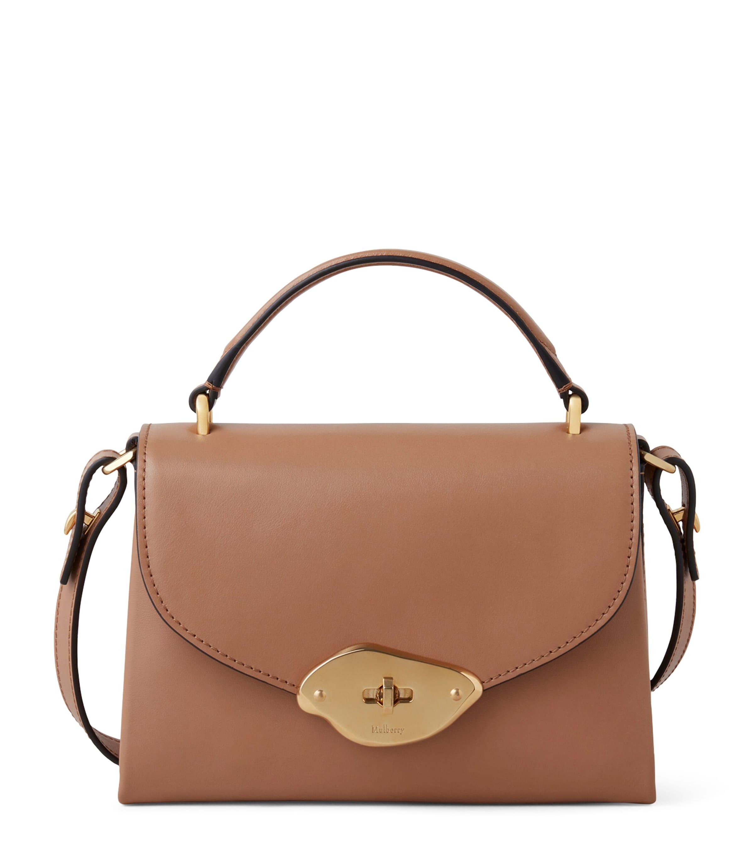 Shop Mulberry Small Leather Lana Top-handle Bag In Brown