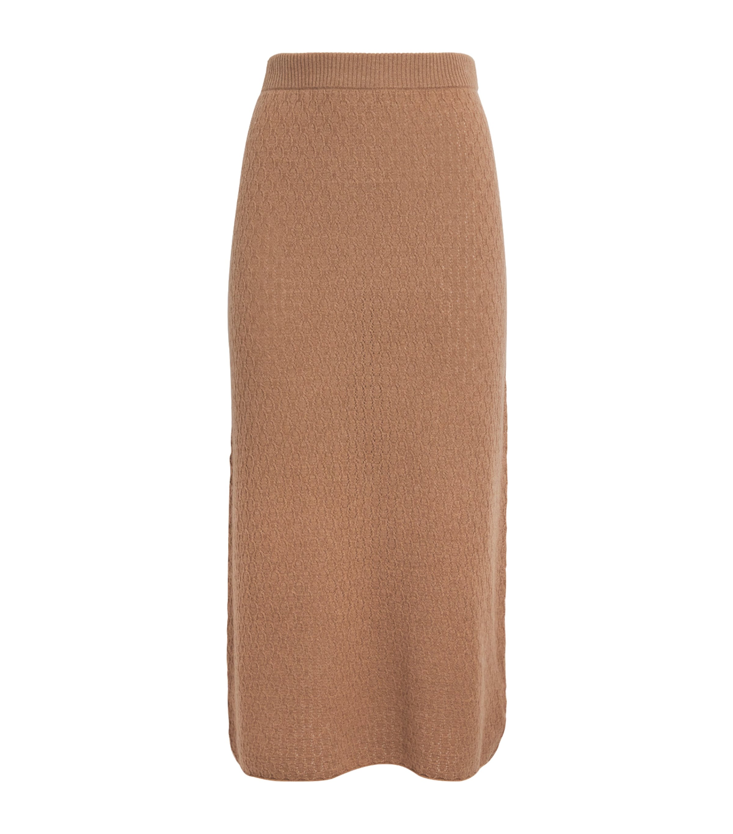 Le Kasha Womens Organic Cashmere Midi Skirt Camel Image 1