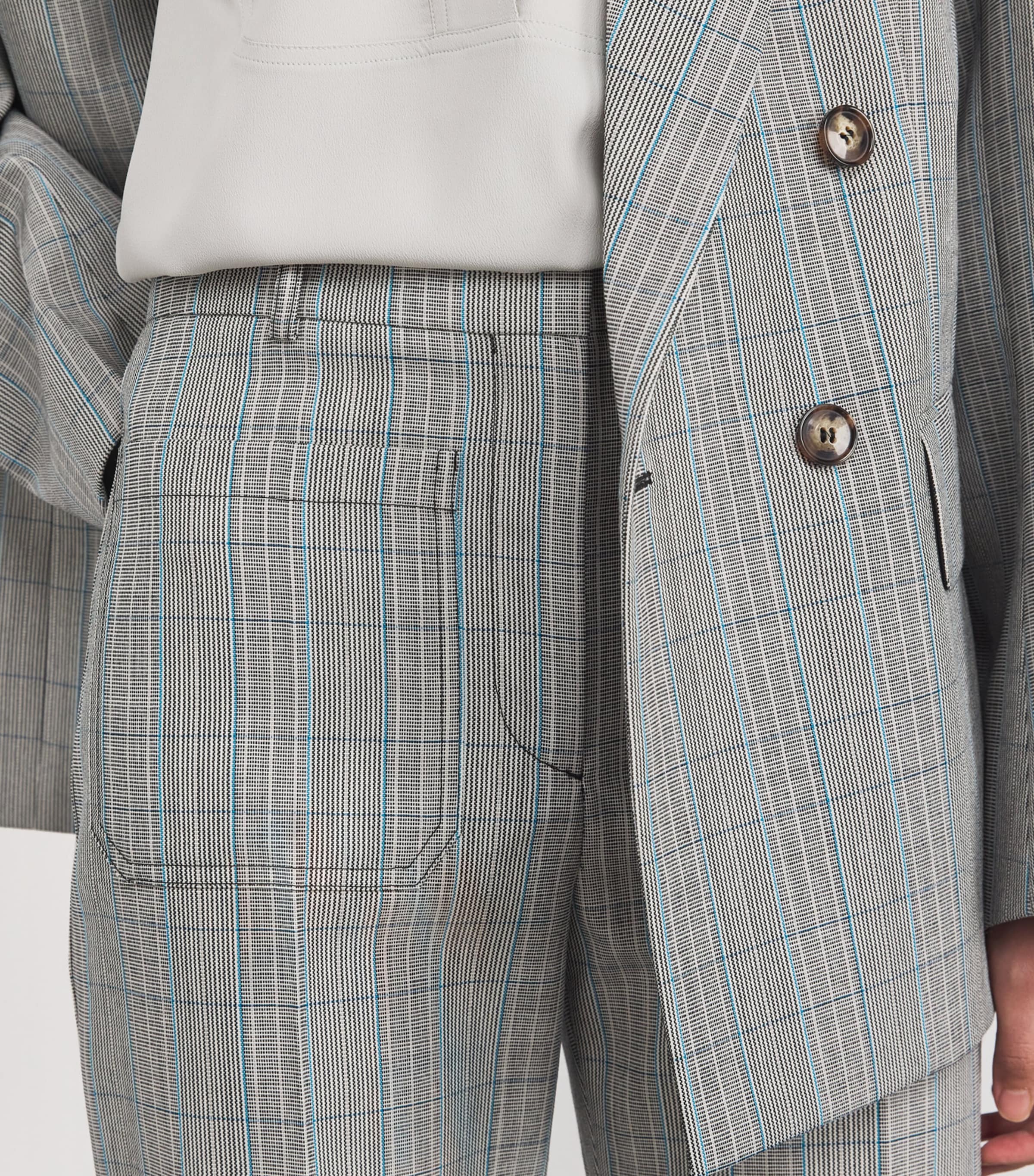 Wool Alina Trousers 9640 BLUE/GREY MULTI Image 6