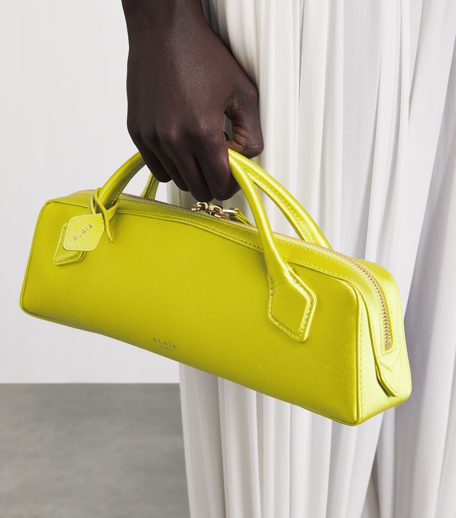 Alaïa Satin Le Teckel Top-Handle Bag Lime Image 2