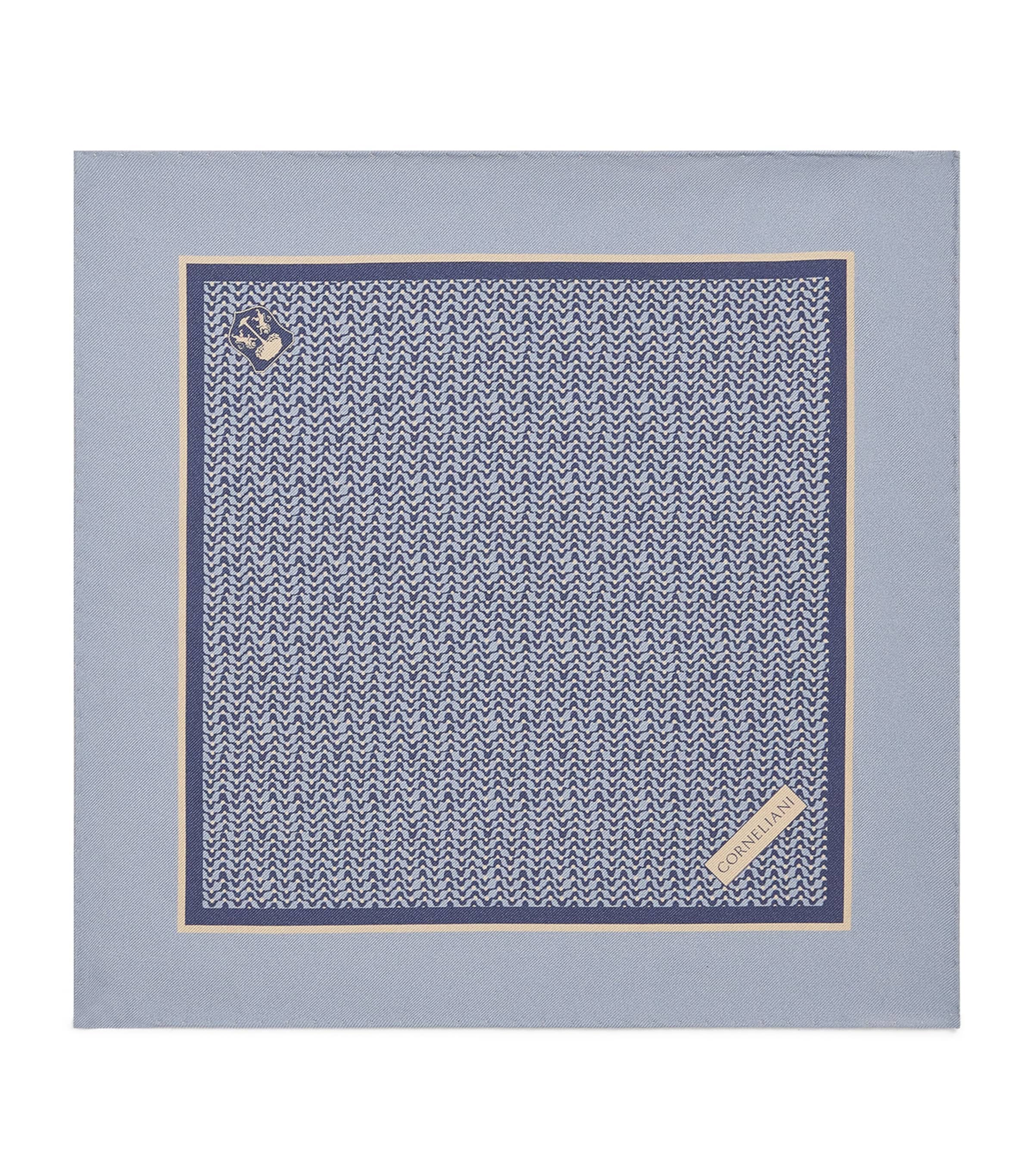 Corneliani Silk Jacquard Pocket Square In Gray