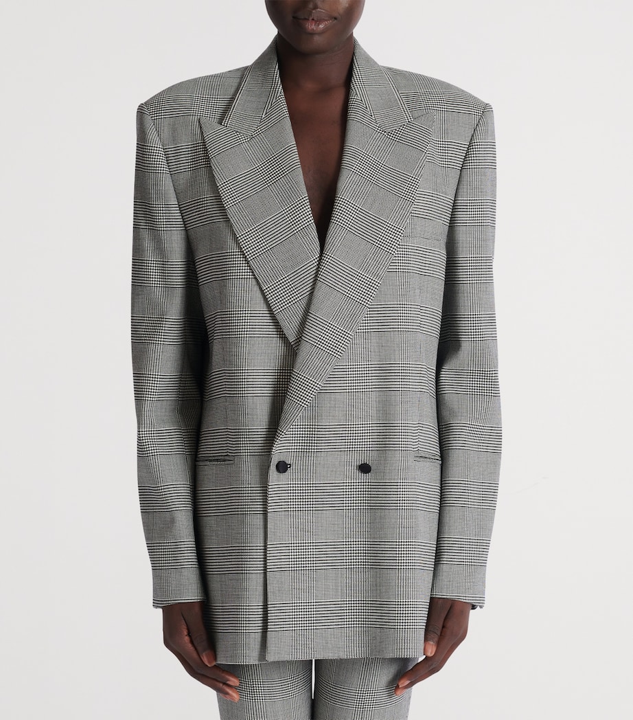 Wool-Blend Prince of Wales Blazer EAB NOIR/BLANC Image 4