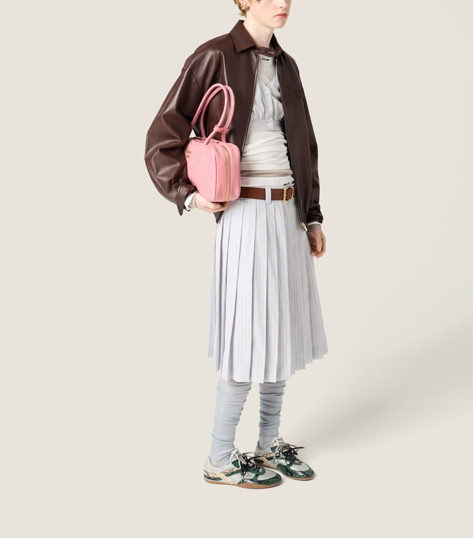 Cotton Pleated Midi Skirt F0424 Image 5