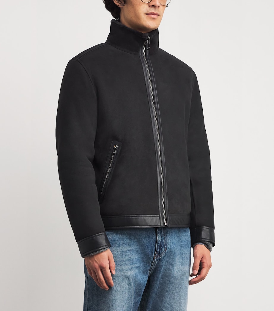 Suede Shearling Bomber Jacket 31 DARK GREY Image 3