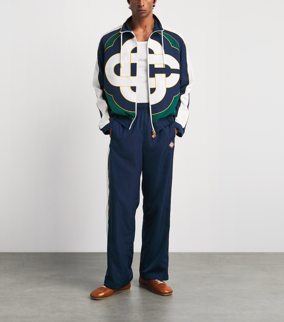 Casablanca Mens Check Appliqué Windbreaker Jacket Nav/grn/wht/ylw Image 2