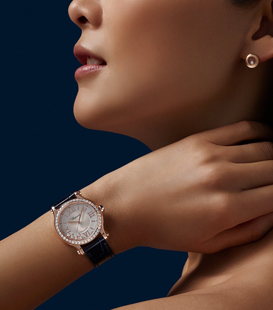 Rose Gold and Diamond Happy Sport Automatic Watch 33mm 18K ROSE GOLD Image 5