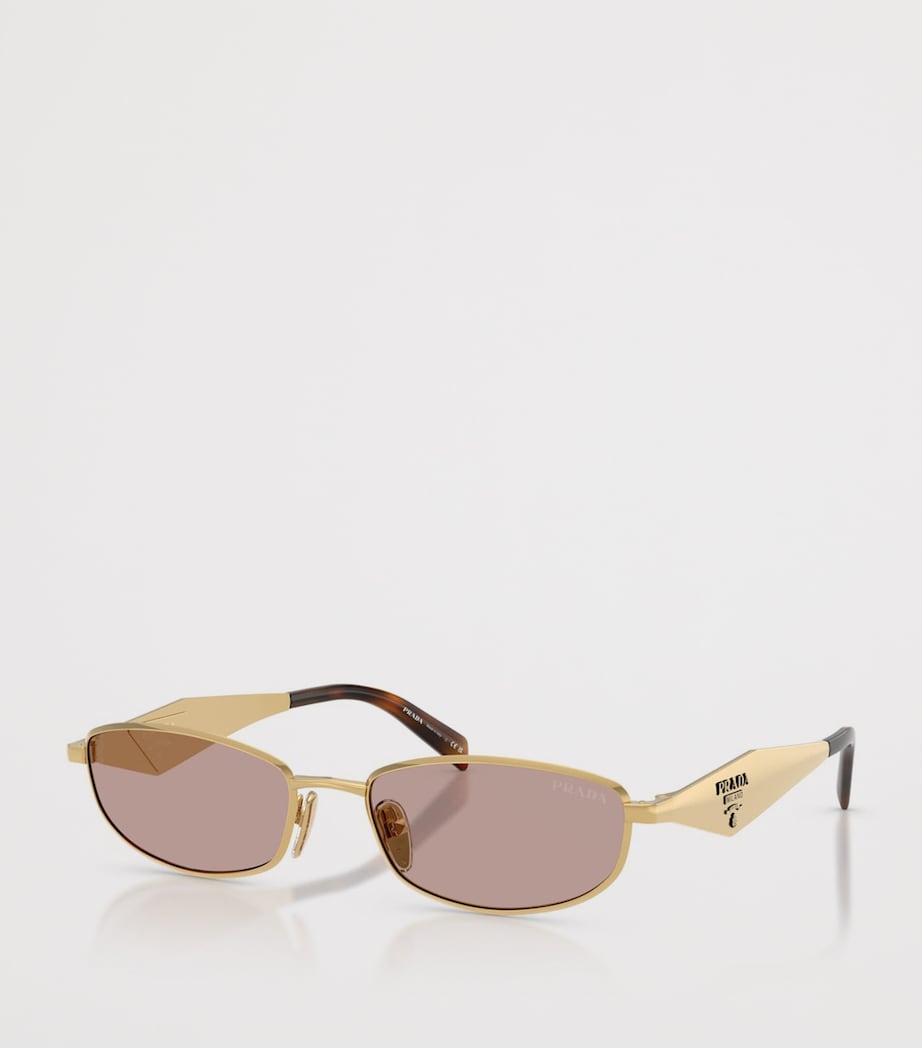 Prada Metal Oval Sunglasses Gold Image 2