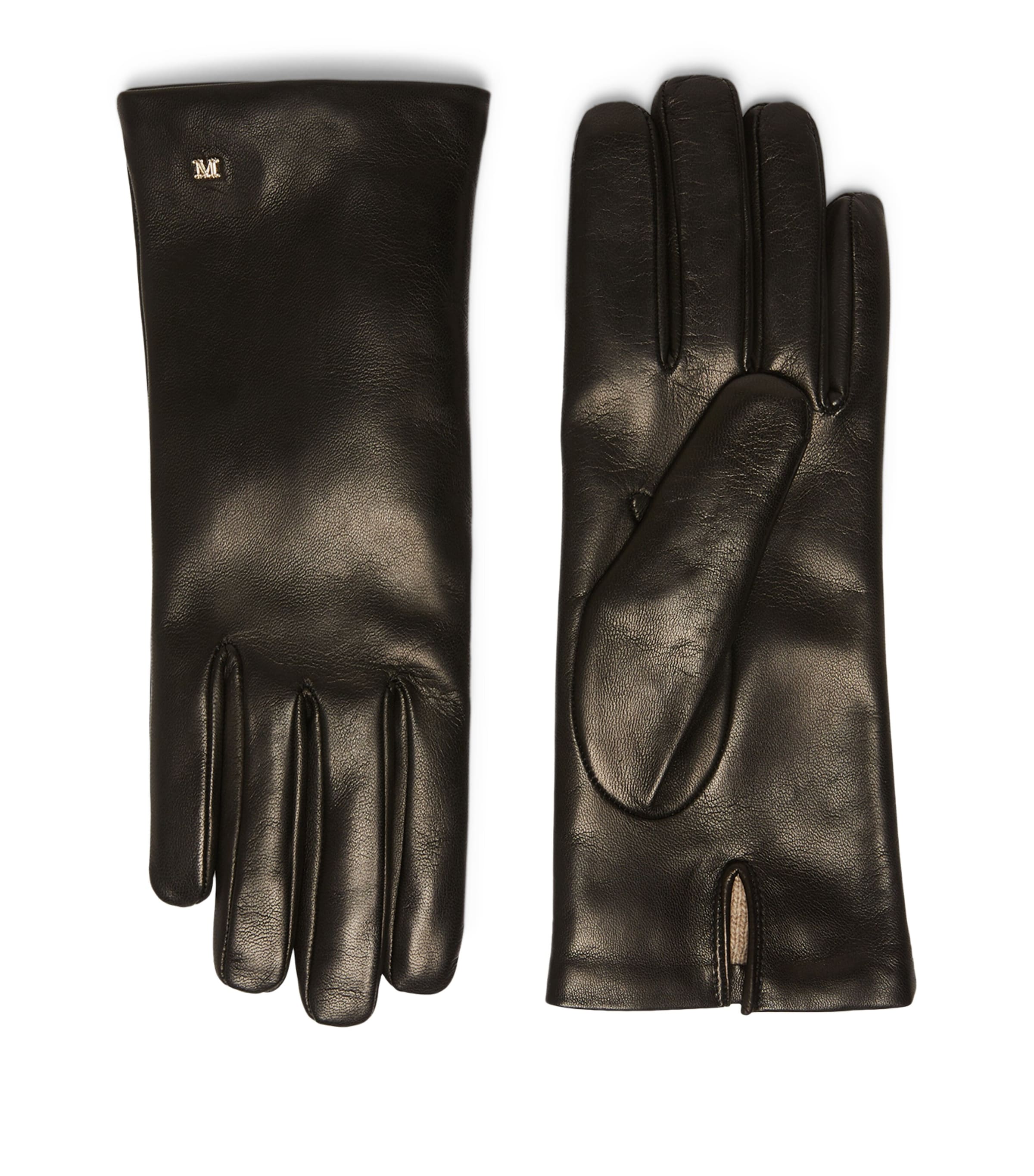 Max Mara Lamb Leather Gloves Black Image 1