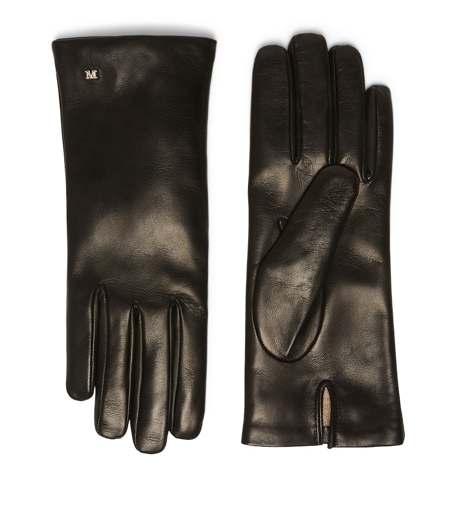 Max Mara Lamb Leather Gloves Black Image 1