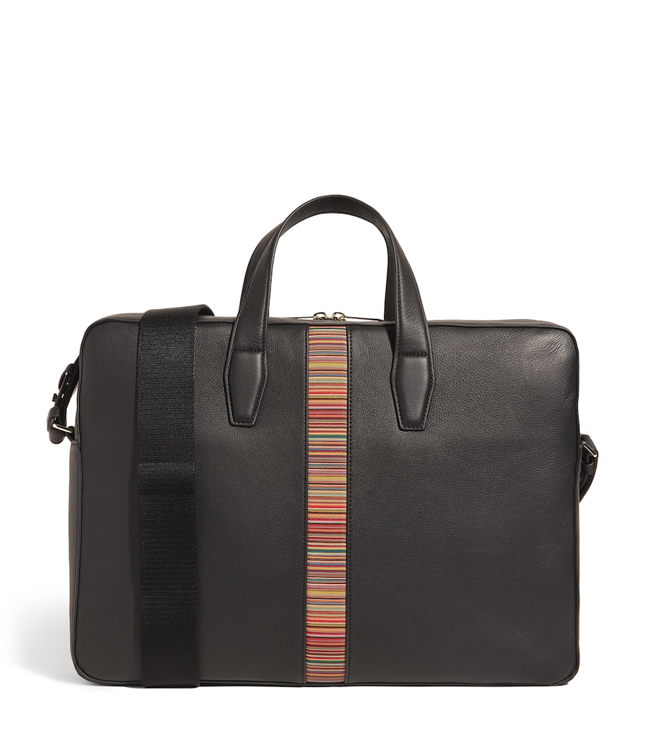 Paul Smith Leather Signature Stripe Briefcase Black Image 1