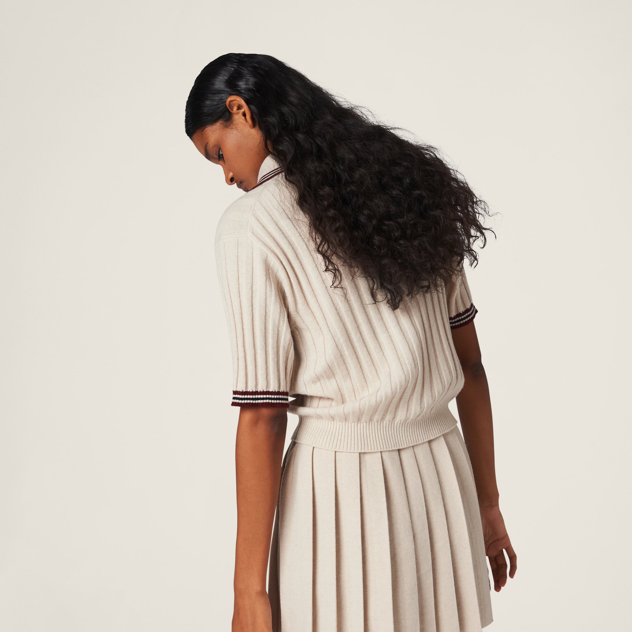 Miu Miu Womens Cashmere Knitted Polo Top Image 4