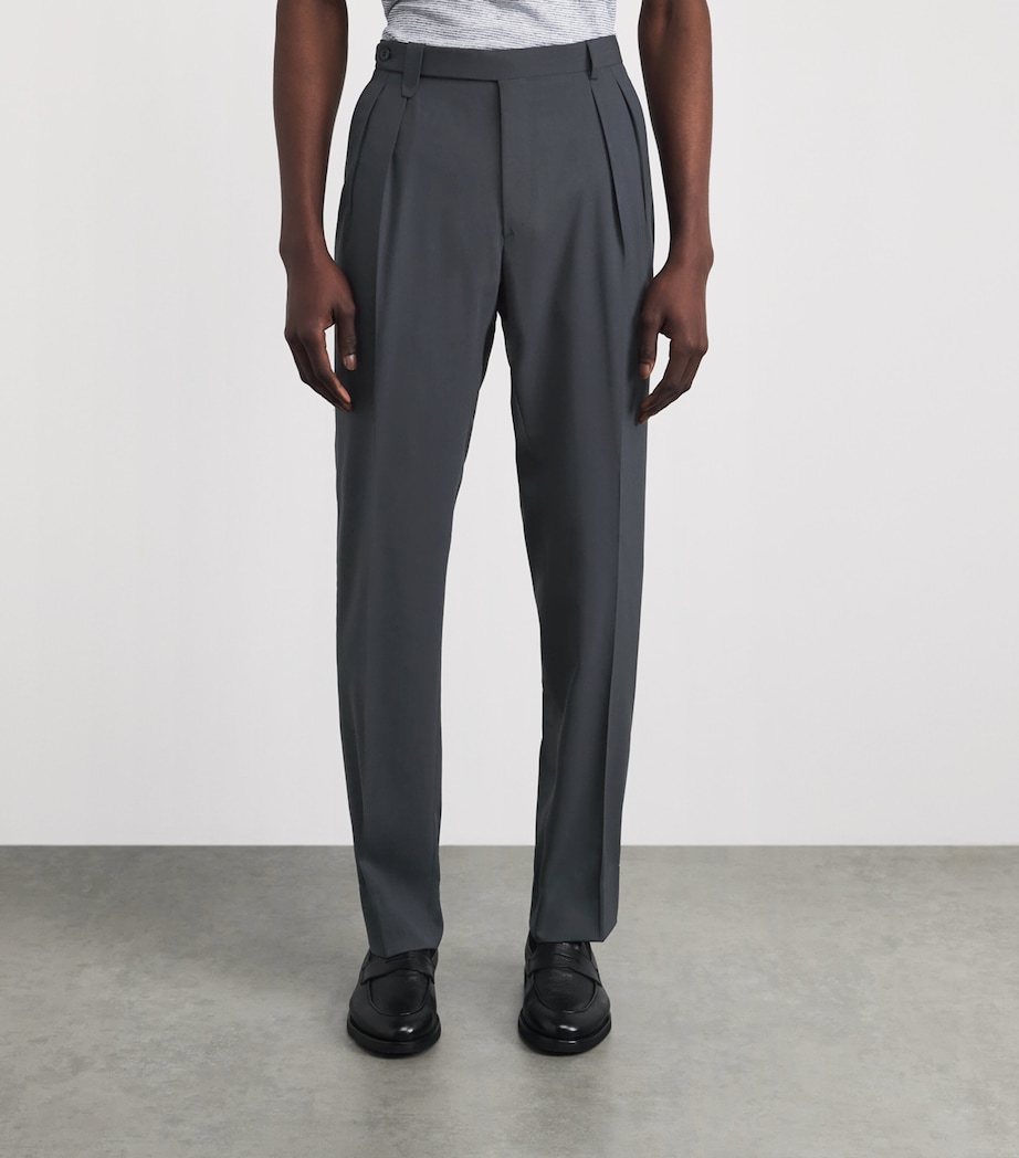 Brioni Mens Wool Tailored Trousers Image 4