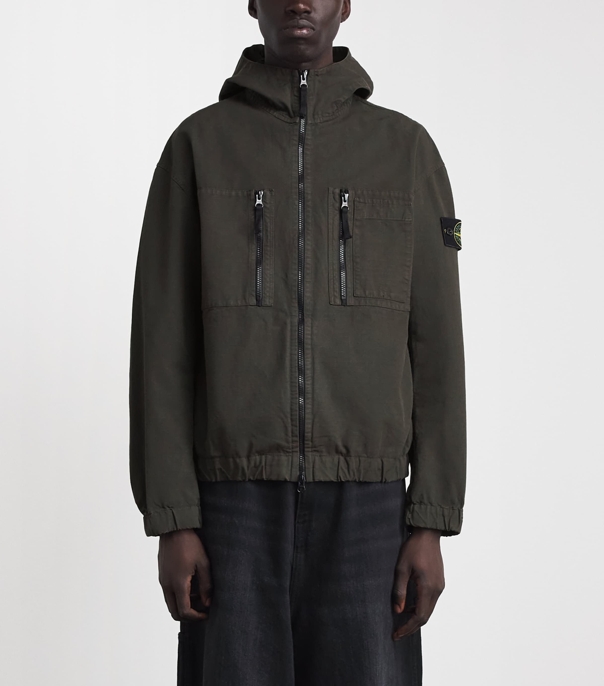 Stone Island Mens Organic Cotton Ripstop Hooded Overshirt Image 4
