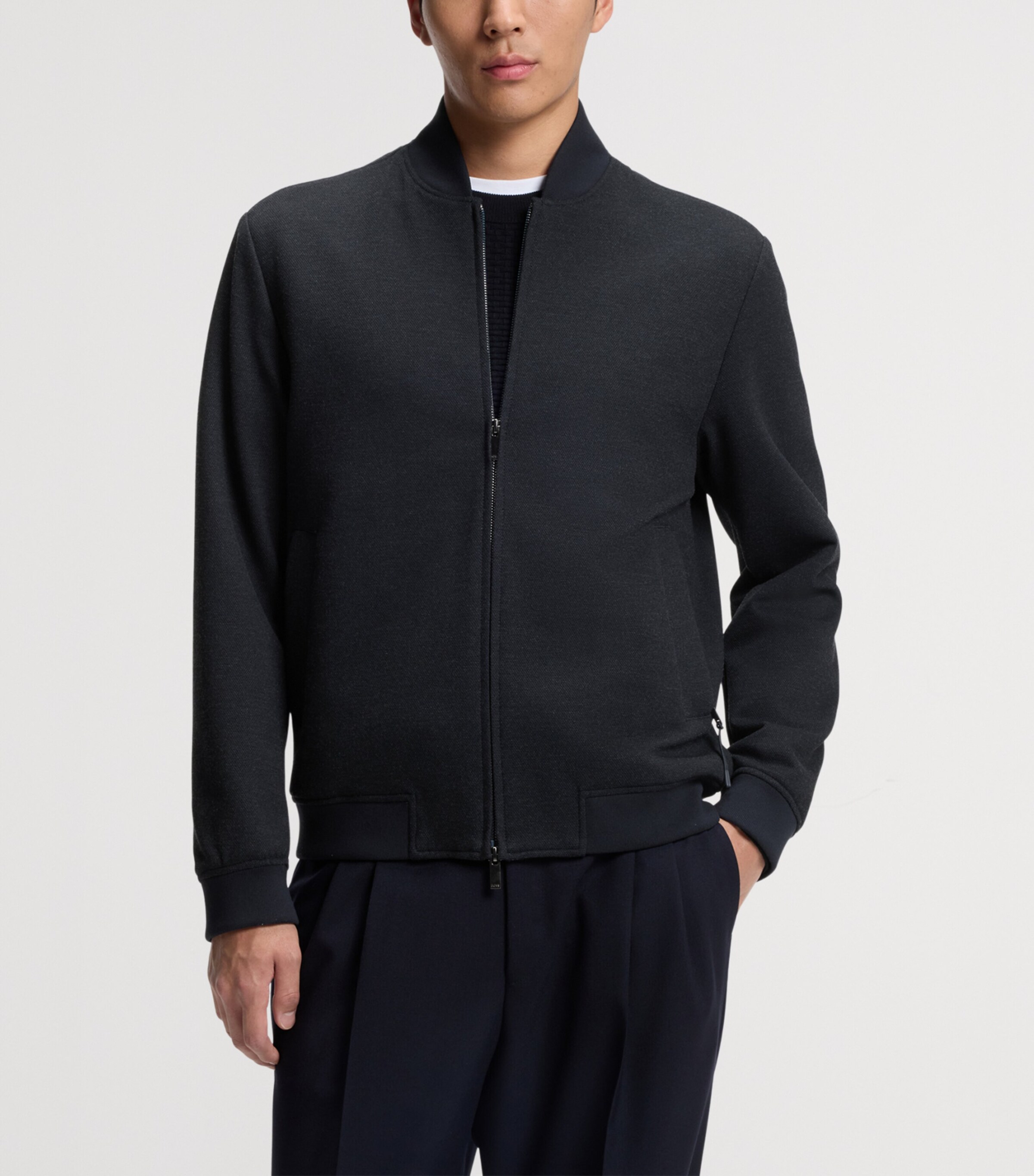 BOSS Mens Piqué Slim Fit Jacket Image 2