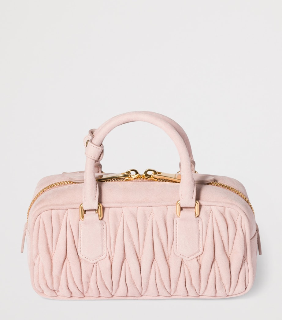 Matelassé Suede Arcadie Top-Handle Bag F0924 Image 3