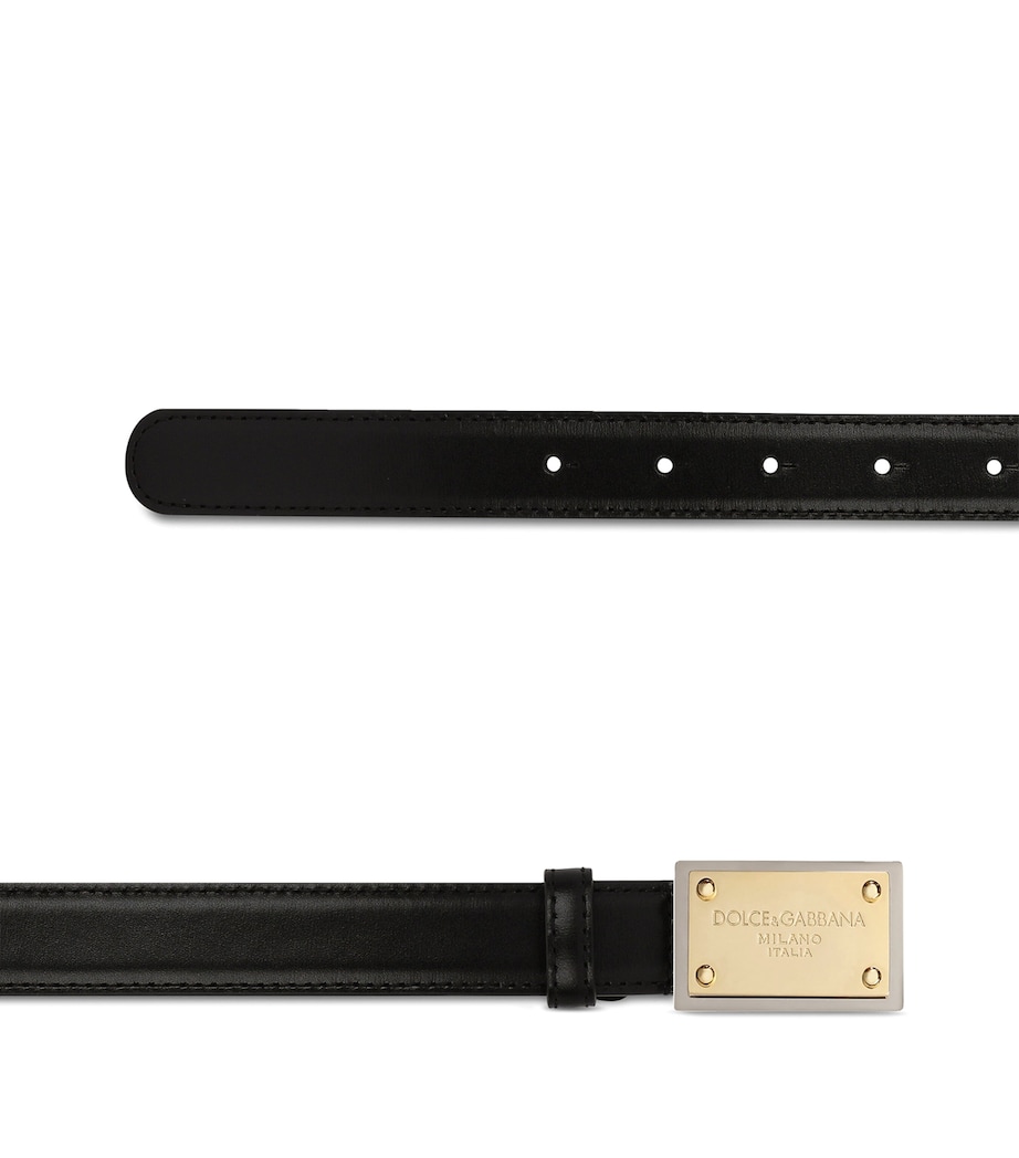 Thin Leather DG Buckle Belt 80999-BLACK Image 4