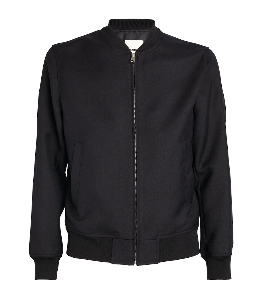 Zip-Up Bomber Jacket NAVY BLUE Image 1
