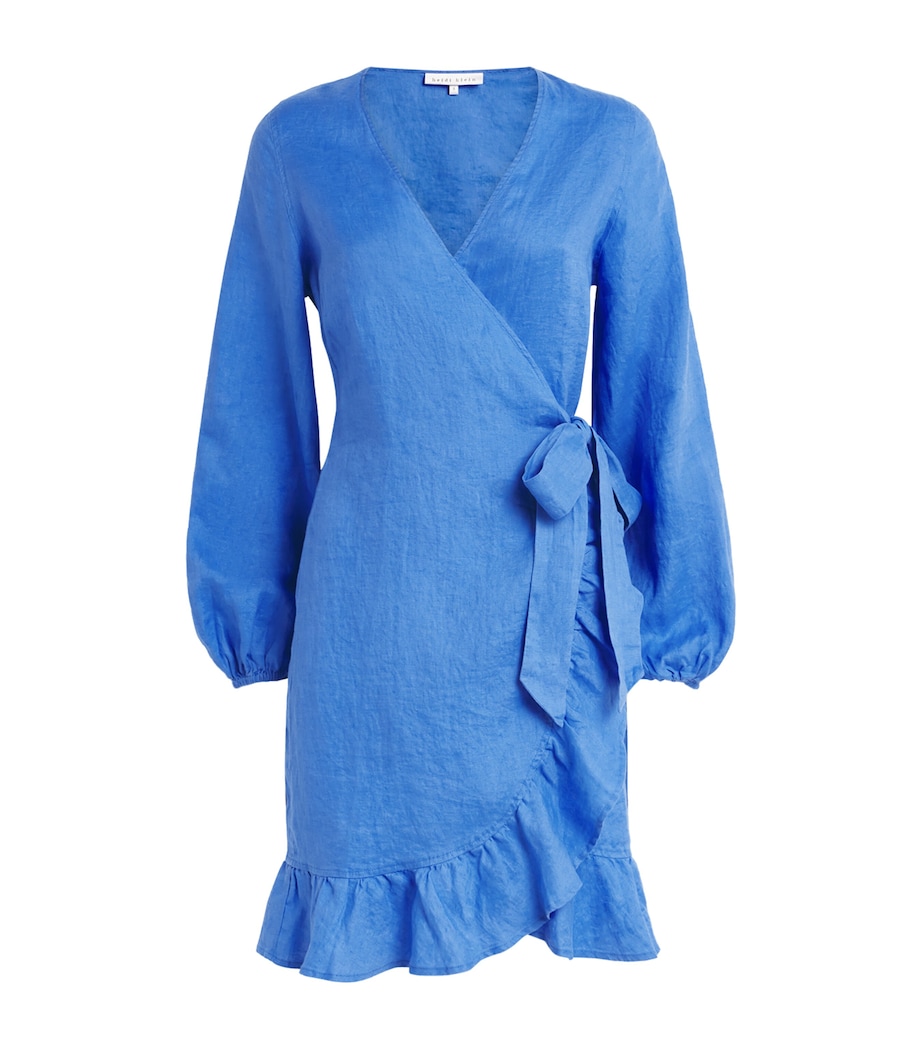 Linen Skyros Mini Wrap Dress BLU-BLU/LINEN Image 1