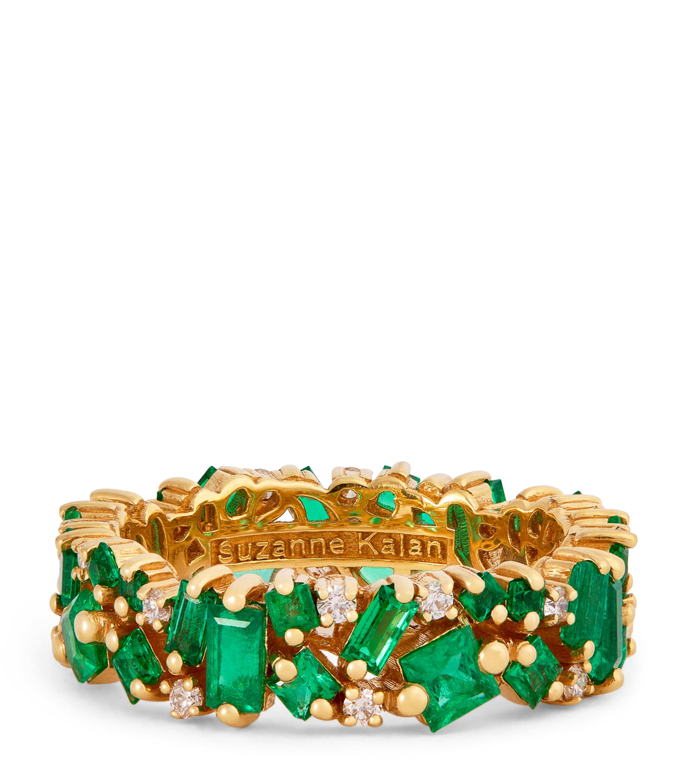 Suzanne Kalan Yellow Gold, Diamond And Emerald La Fantaisie Eternity Ring