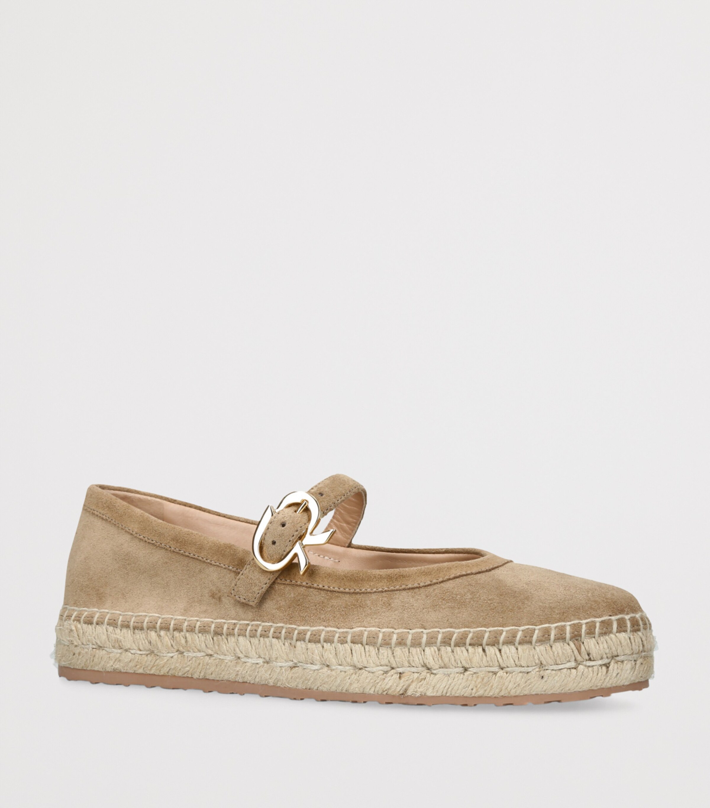 Gianvito Rossi Velour Elda Ballet Flats Camel Image 3